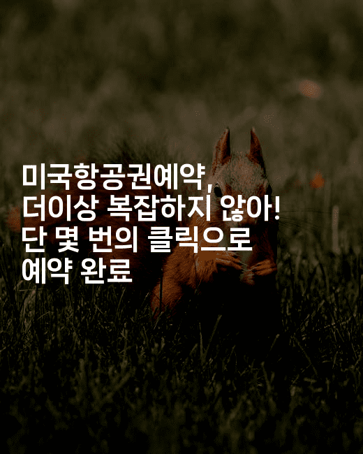 미국항공권예약, 더이상 복잡하지 않아! 단 몇 번의 클릭으로 예약 완료2-맛꾸루